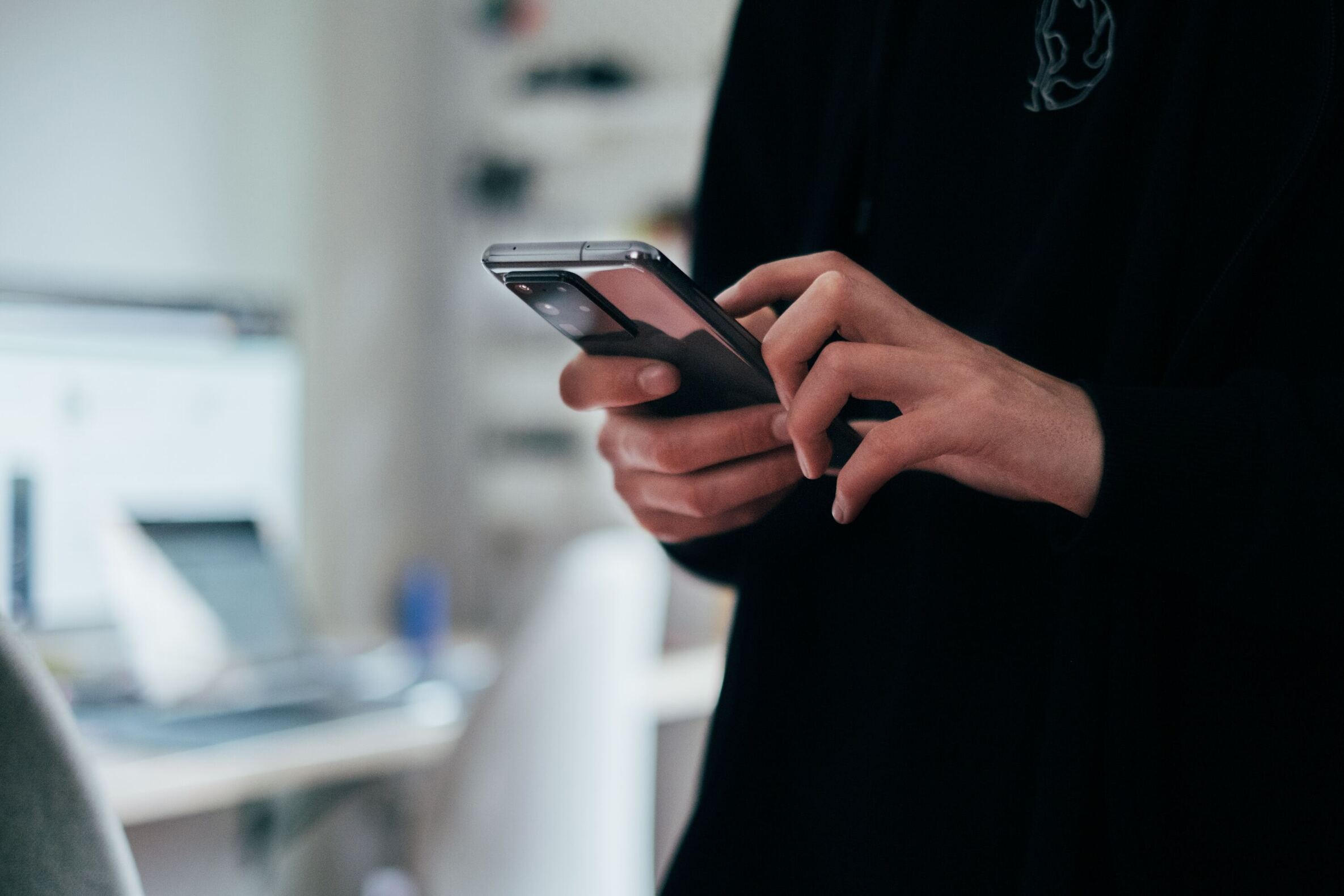 Person holding a smartphone