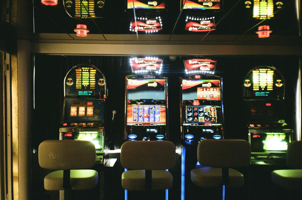 Slot machines in a brick-and-mortar casino