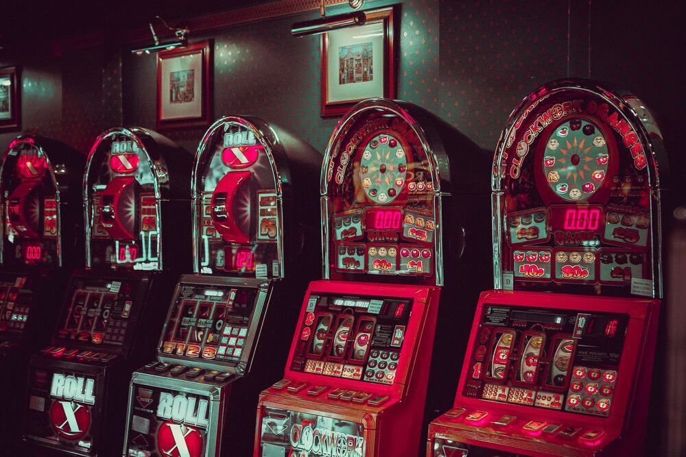 Slot machines in a land-based casino